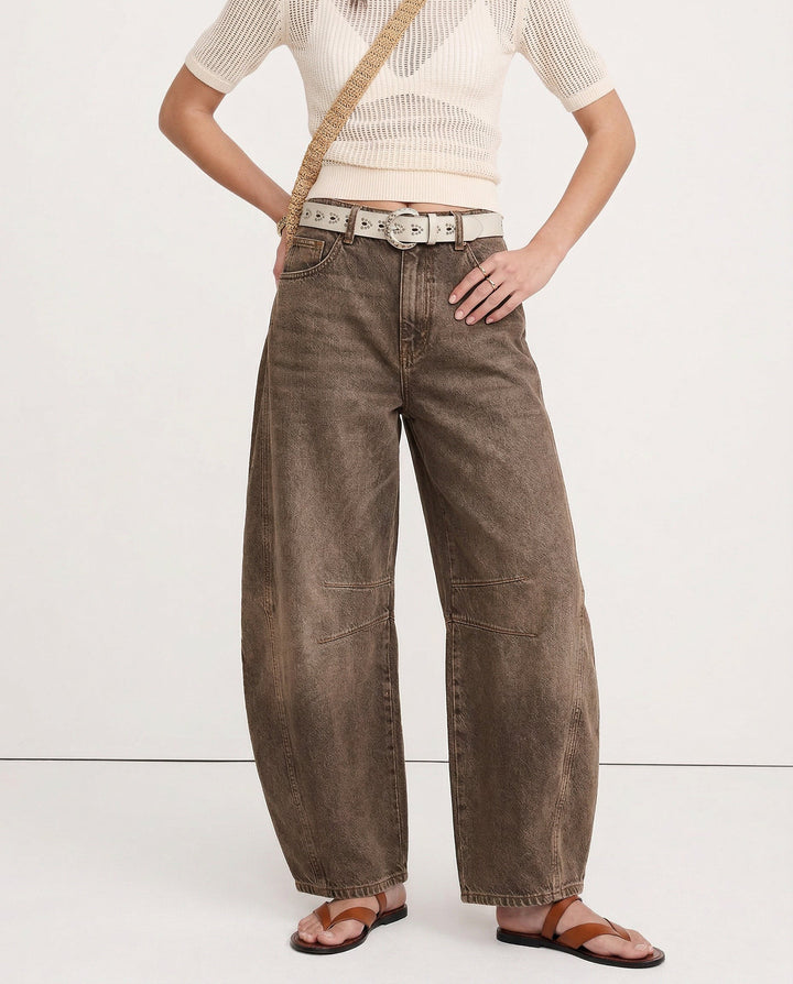 Olivia Bennet | Barrel-Leg Denim Jeans for Women