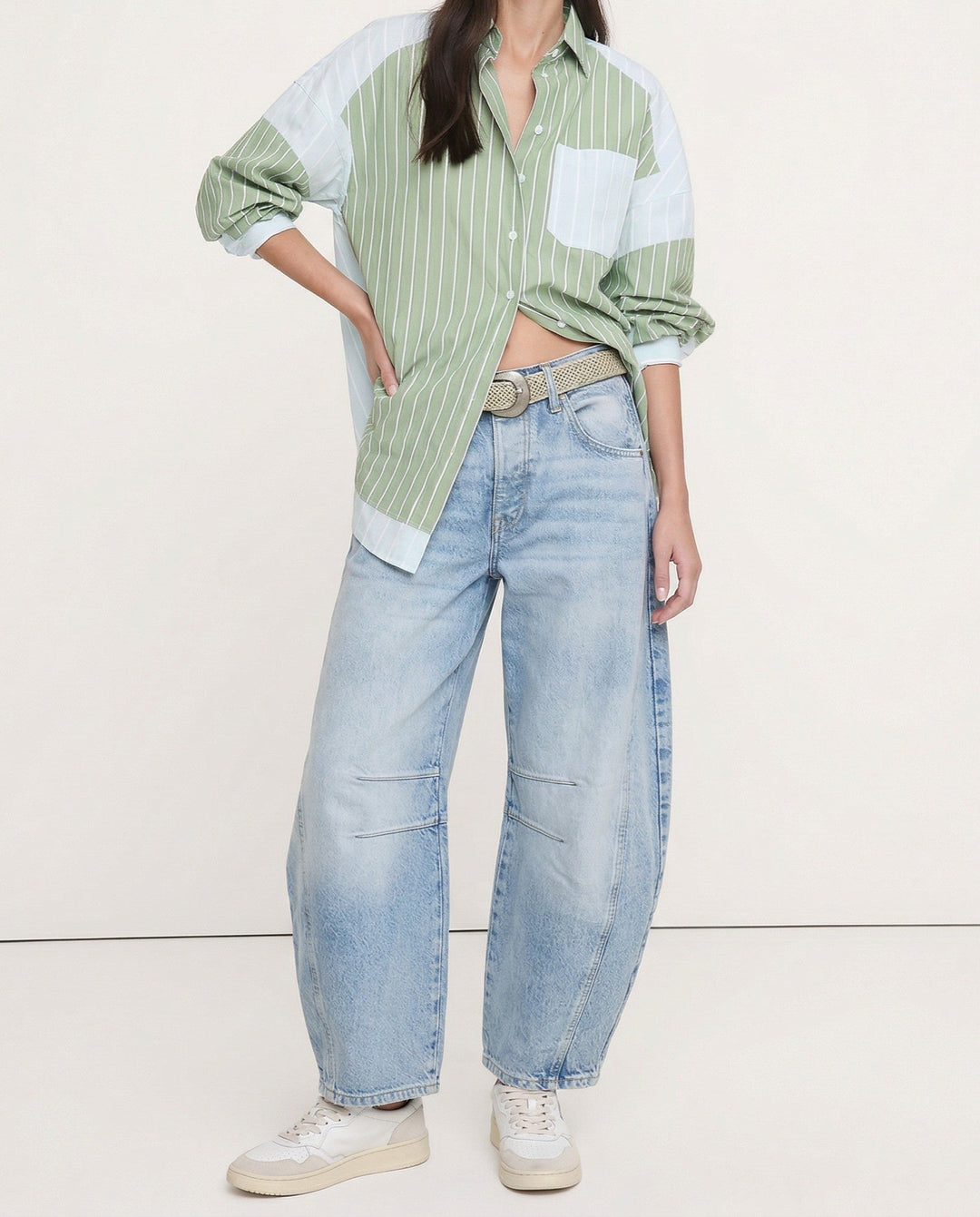 Olivia Bennet | Barrel-Leg Denim Jeans for Women