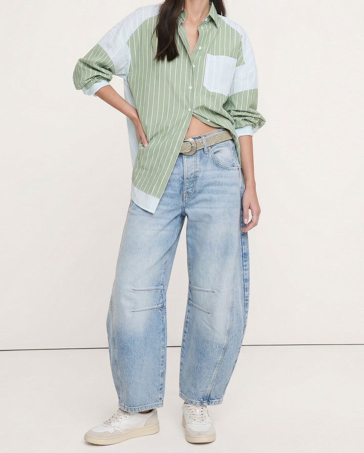 Olivia Bennet | Barrel-Leg Denim Jeans for Women