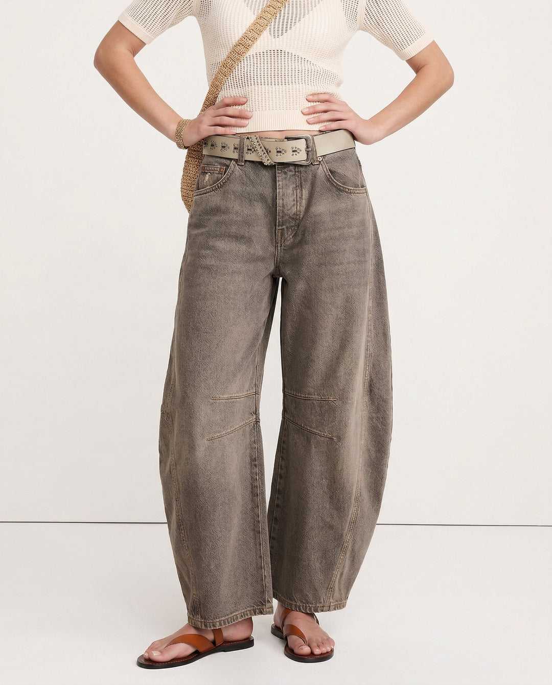 Olivia Bennet | Barrel-Leg Denim Jeans for Women