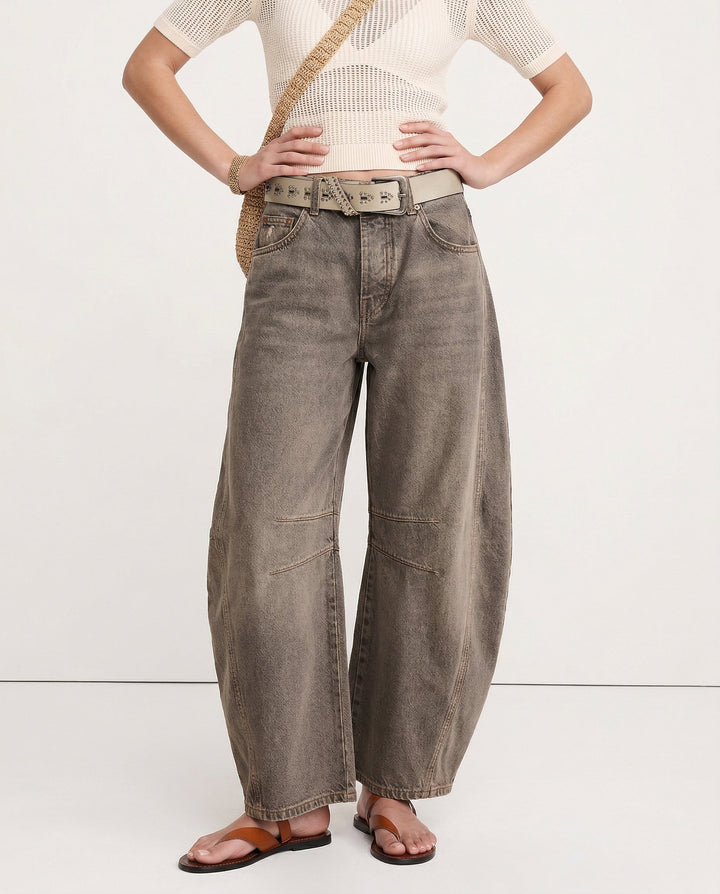 Olivia Bennet | Barrel-Leg Denim Jeans for Women