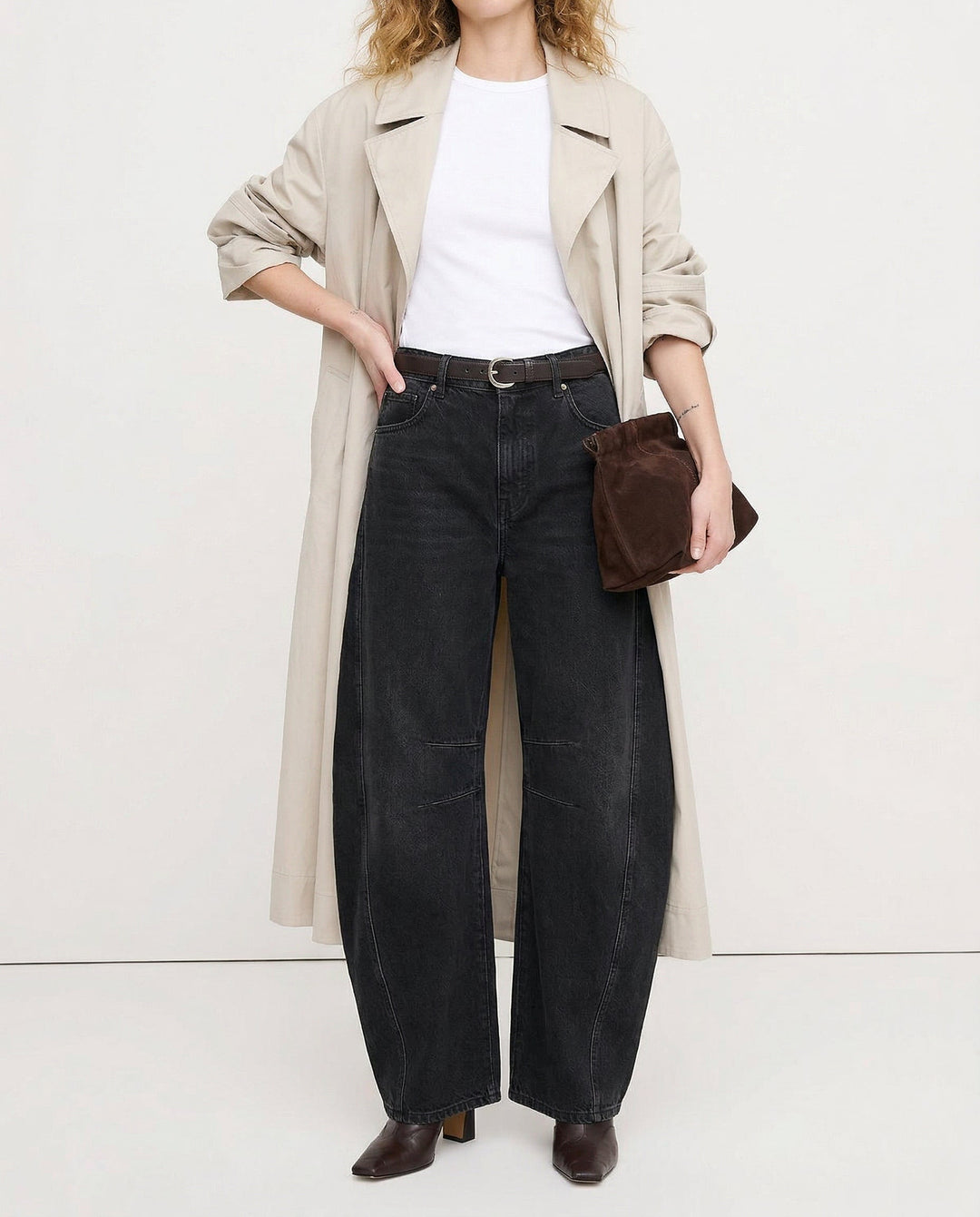 Olivia Bennet | Barrel-Leg Denim Jeans for Women