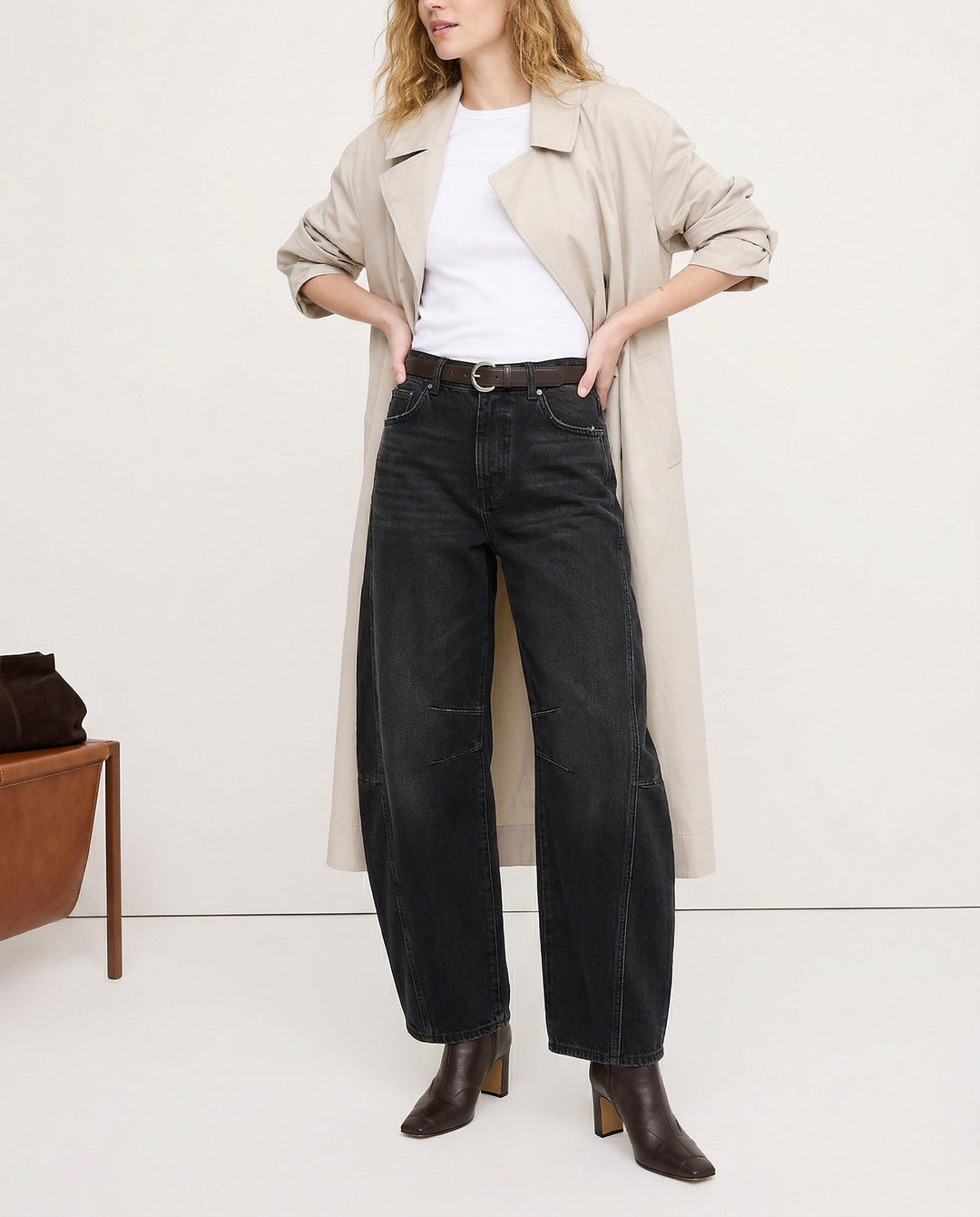 Olivia Bennet | Barrel-Leg Denim Jeans for Women