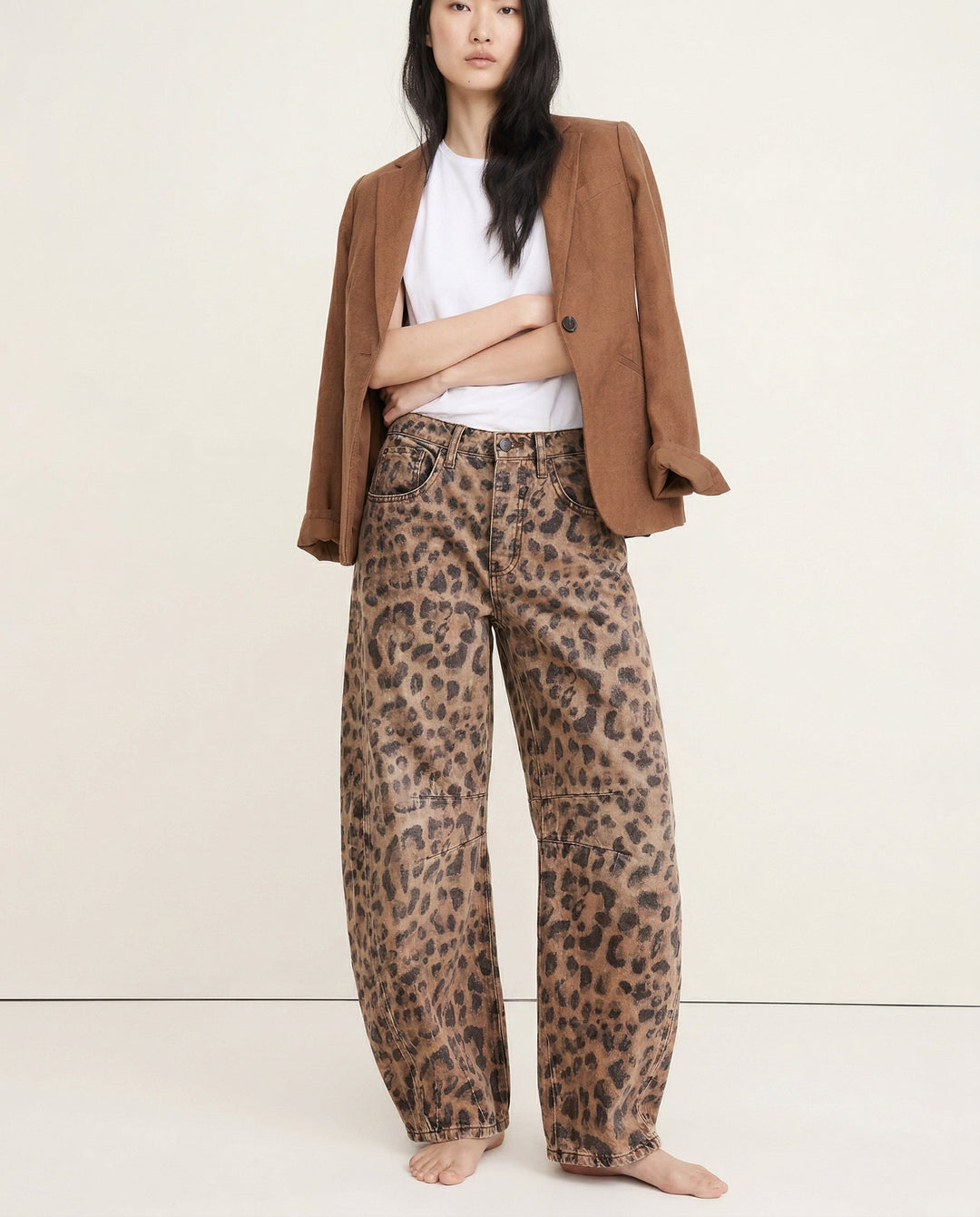 Olivia Bennet | Barrel-Leg Denim Jeans for Women