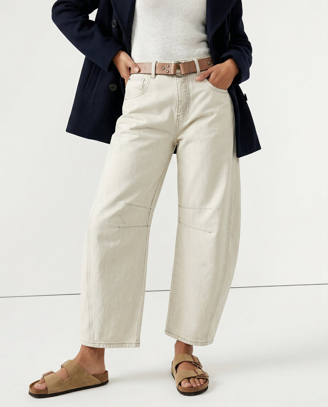 Olivia Bennet | Barrel-Leg Denim Jeans for Women