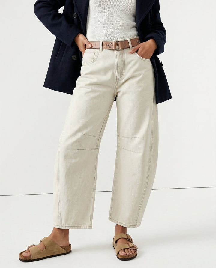 Olivia Bennet | Barrel-Leg Denim Jeans for Women