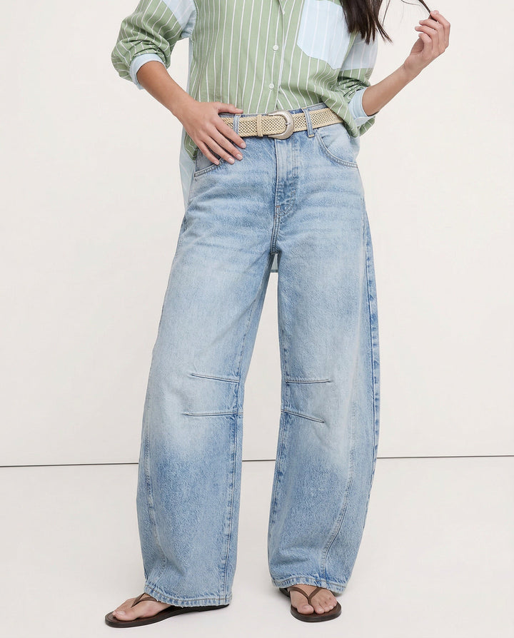 Olivia Bennet | Barrel-Leg Denim Jeans for Women