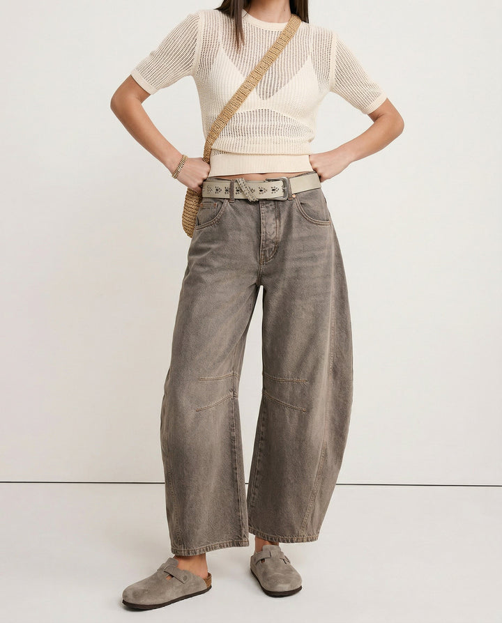 Olivia Bennet | Barrel-Leg Denim Jeans for Women