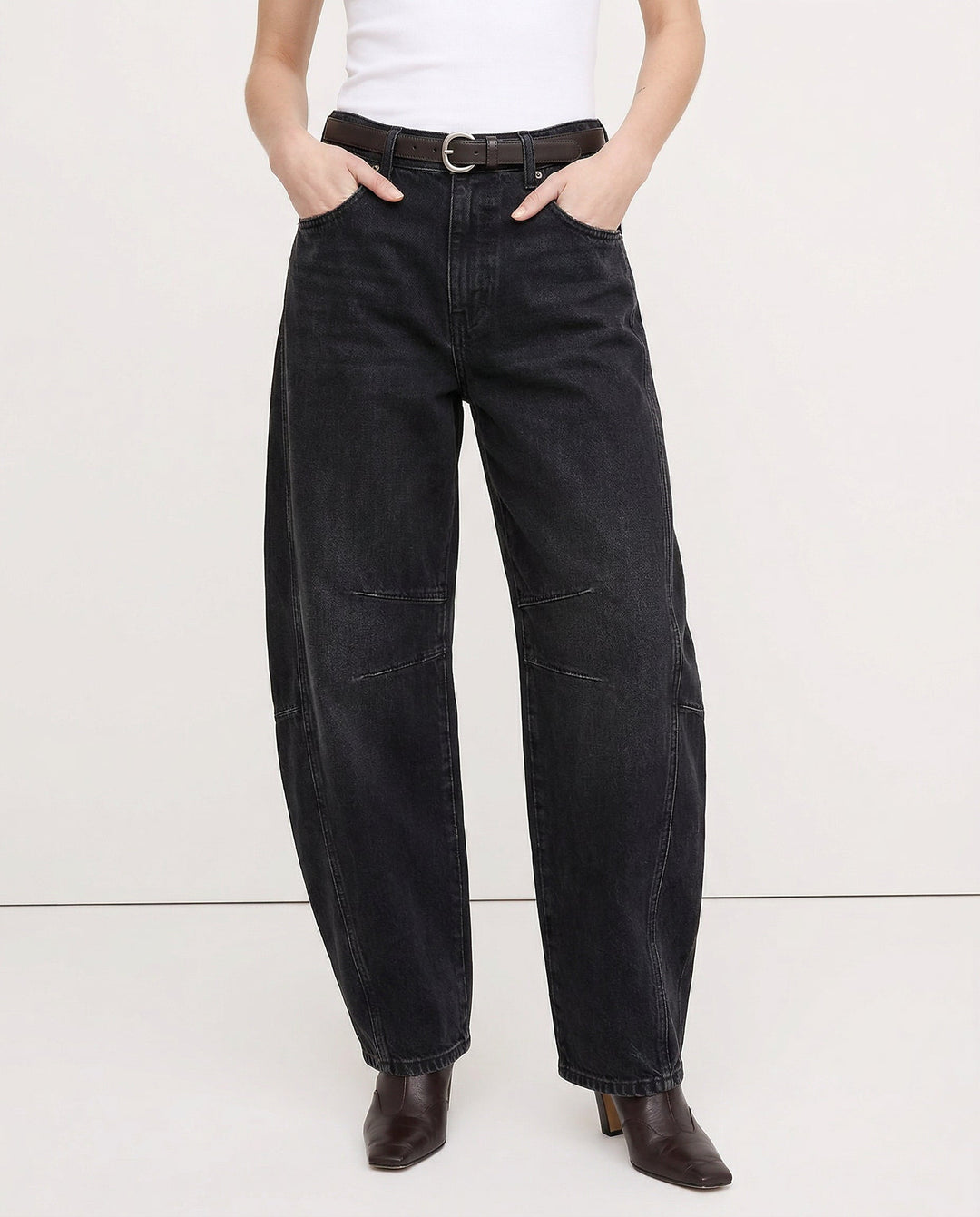 Olivia Bennet | Barrel-Leg Denim Jeans for Women