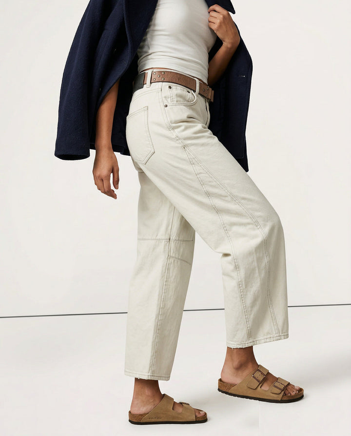 Olivia Bennet | Barrel-Leg Denim Jeans for Women