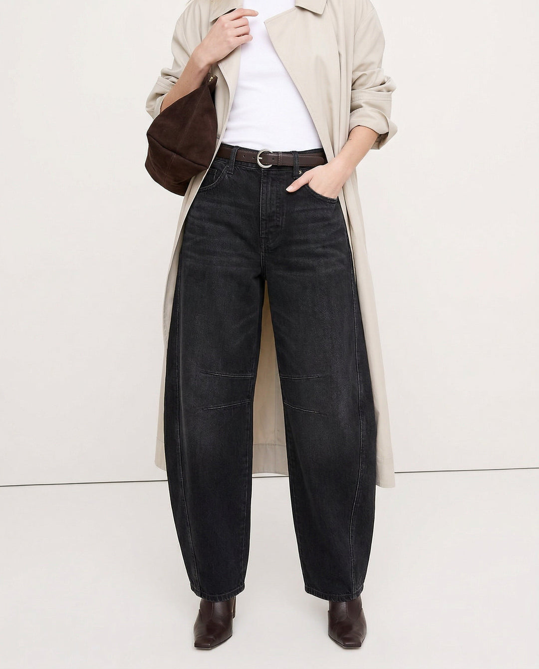 Olivia Bennet | Barrel-Leg Denim Jeans for Women