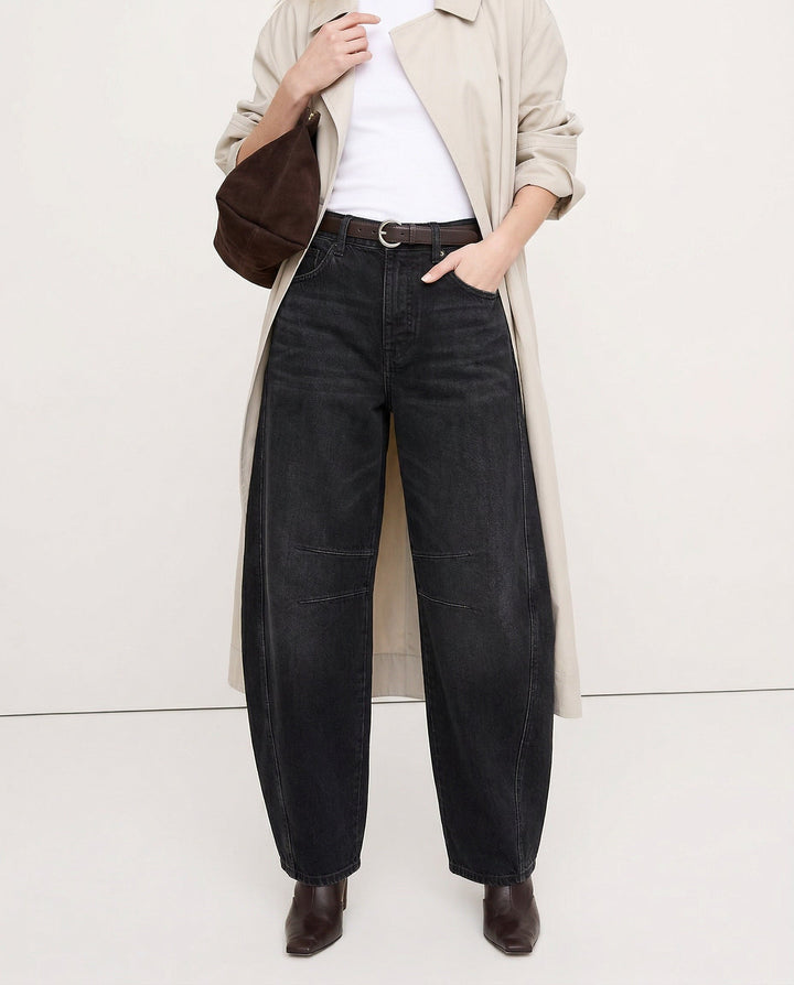 Olivia Bennet | Barrel-Leg Denim Jeans for Women