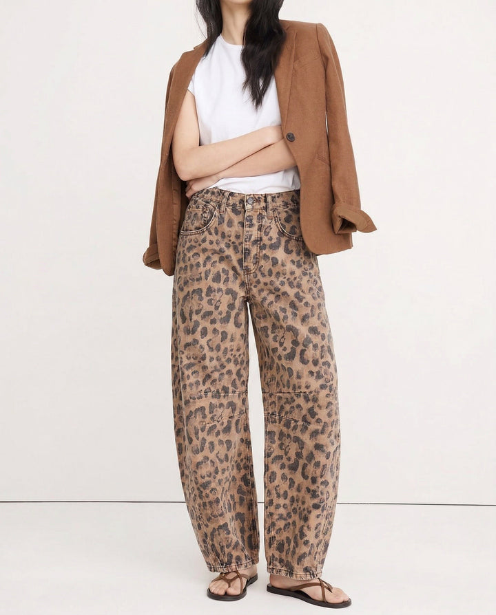 Olivia Bennet | Barrel-Leg Denim Jeans for Women