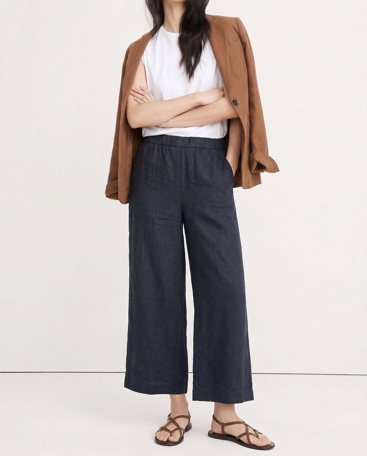 Olivia Bennet | Wide Leg Linen Pant for Women in Natural