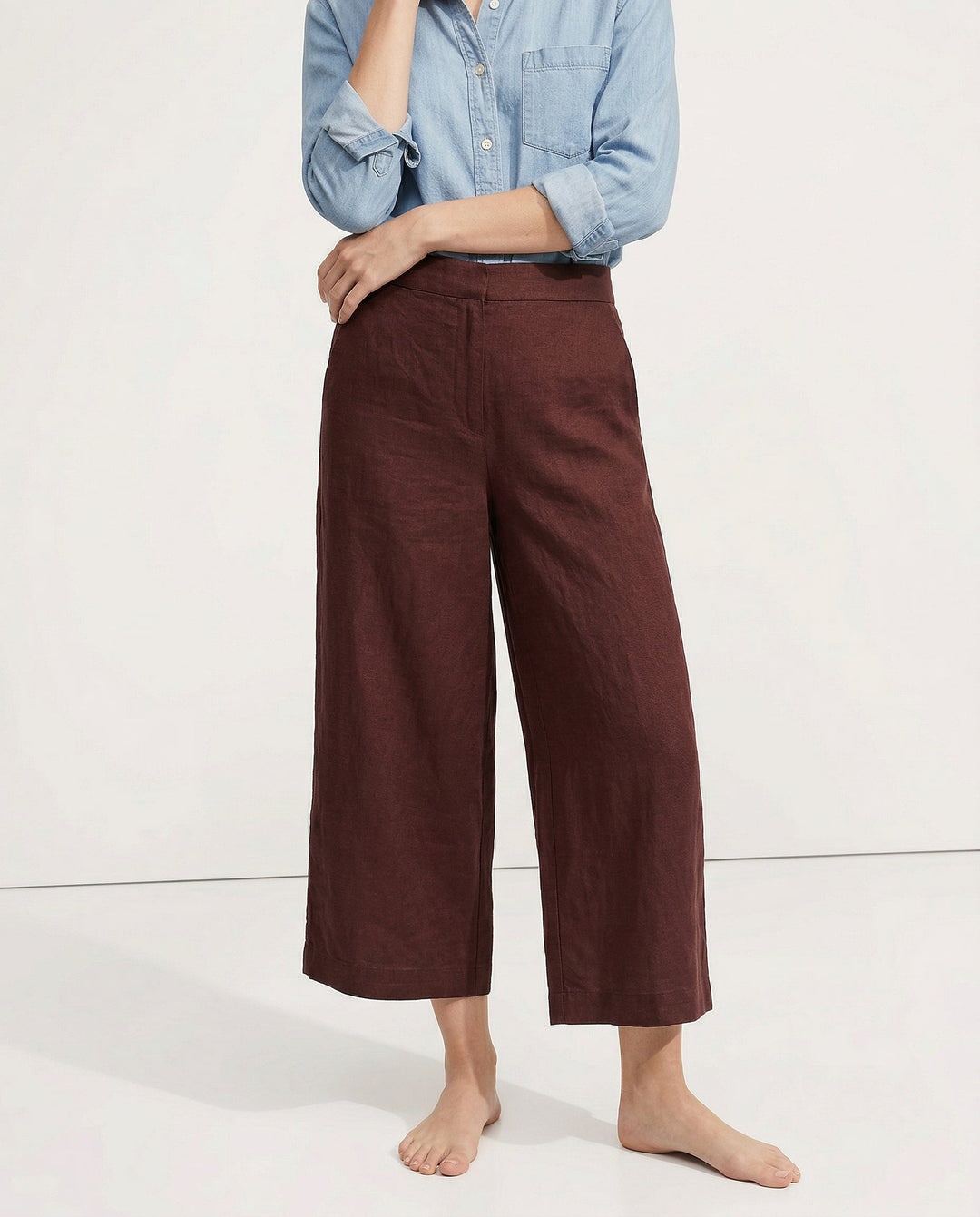 Olivia Bennet | Wide Leg Linen Pant for Women in Natural
