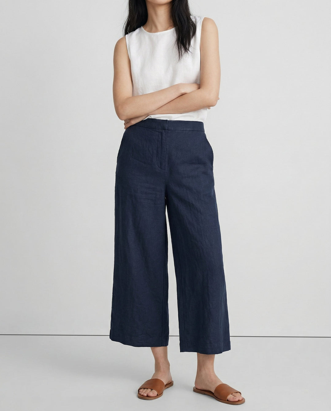 Olivia Bennet | Wide Leg Linen Pant for Women in Natural