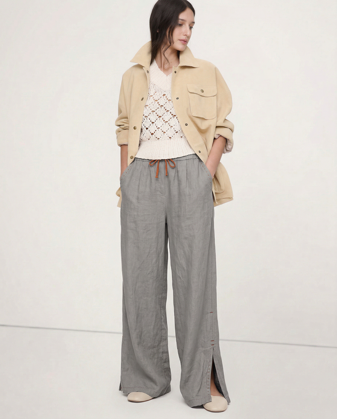Olivia Bennet | Wide Leg Drawstring Pant for Women in Soft Fabric