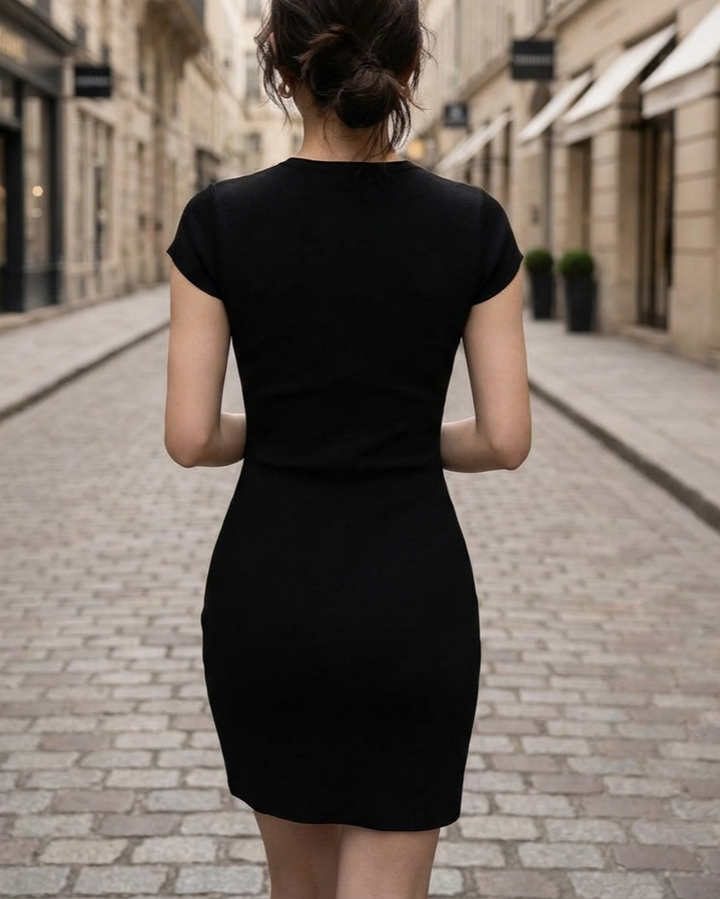 Olivia Bennet | V-Neck Pencil Midi Dress
