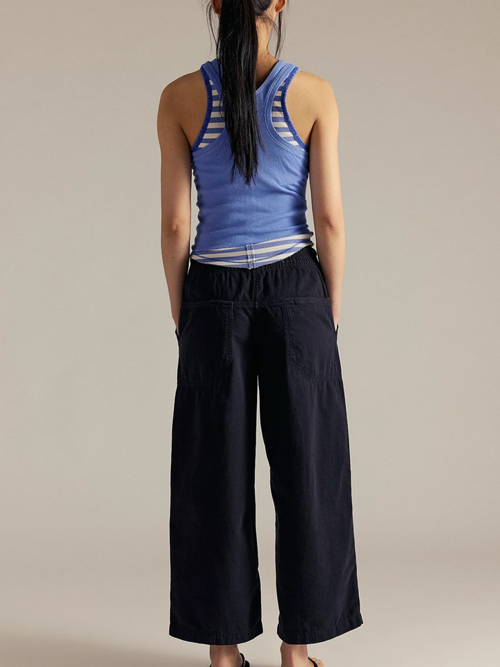Olivia Bennet | Weekender Drawstring Jeans for Women in Denim Blue