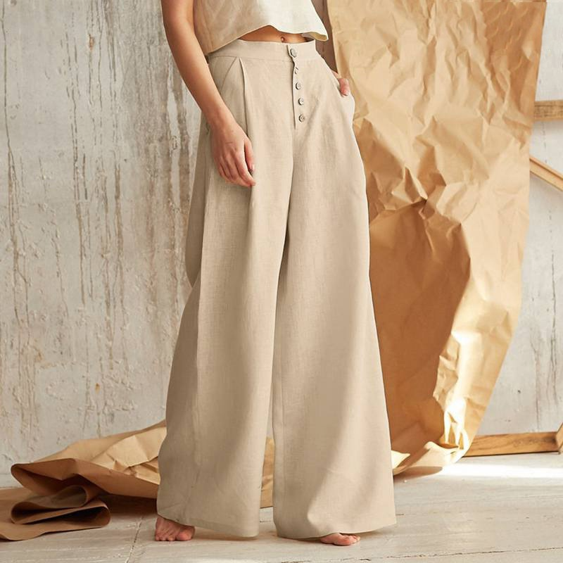 Olivia Bennet | Cotton Wide-Leg Pant for Women in Natural