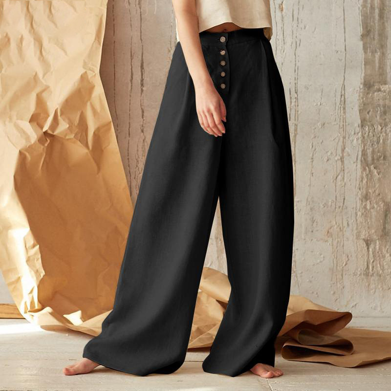 Olivia Bennet | Cotton Wide-Leg Pant for Women in Natural