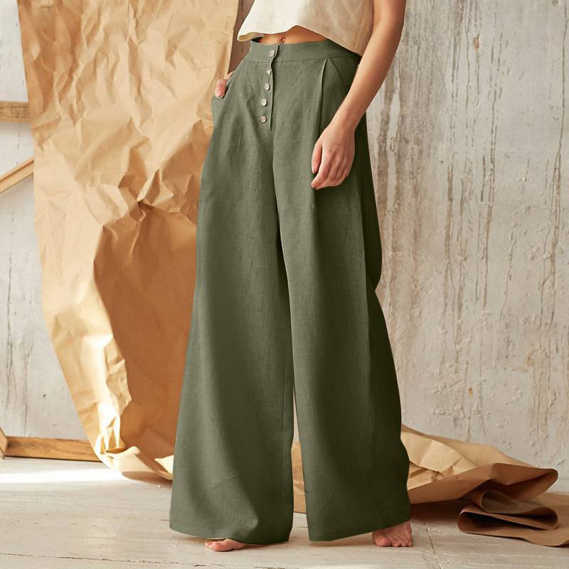 Olivia Bennet | Cotton Wide-Leg Pant for Women in Natural