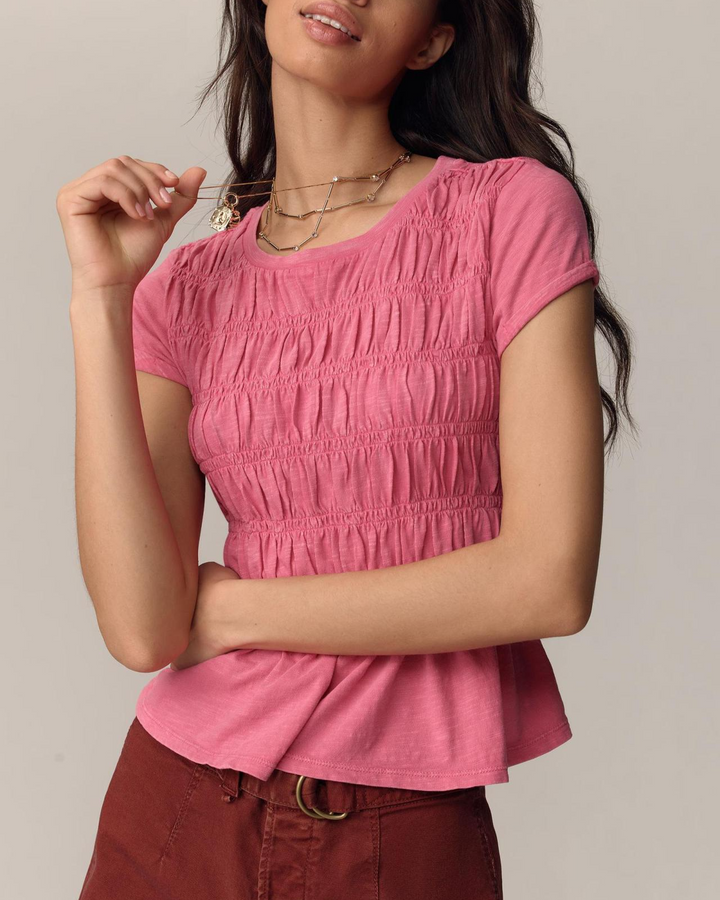 Olivia Bennet | Ruffle Top for Women in Lightweight Fabric