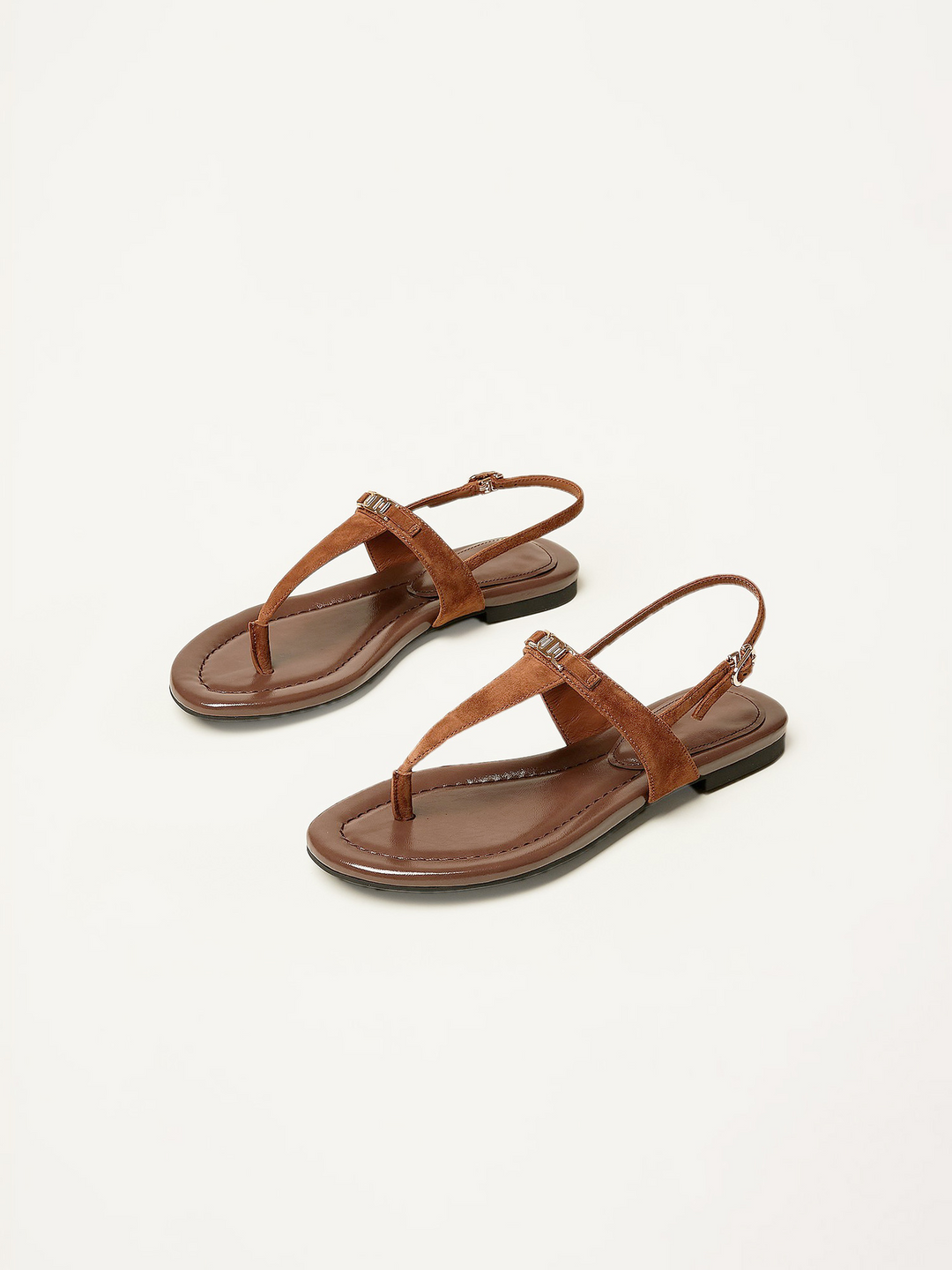 Olivia Bennet | Buckle Strap Sandals for Women in Natural Color