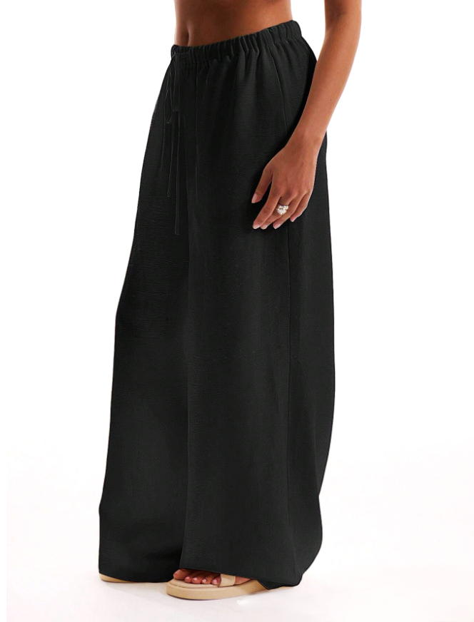 Olivia Bennet | Linen Drawstring Trousers for Women in Natural