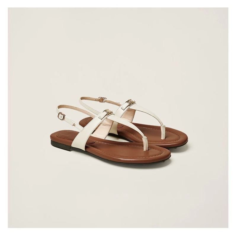 Olivia Bennet | Buckle Strap Sandals for Women in Natural Color