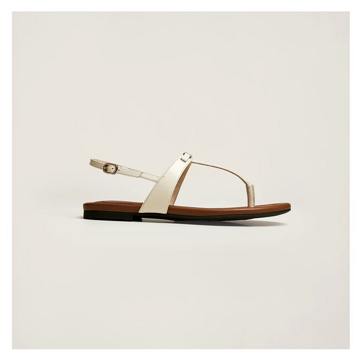 Olivia Bennet | Buckle Strap Sandals for Women in Natural Color