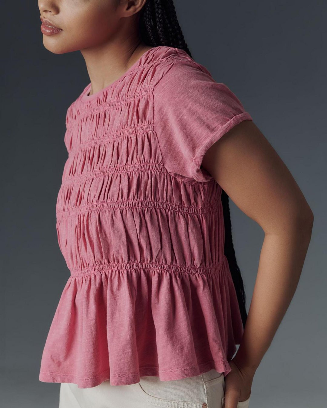 Olivia Bennet | Ruffle Top for Women in Lightweight Fabric