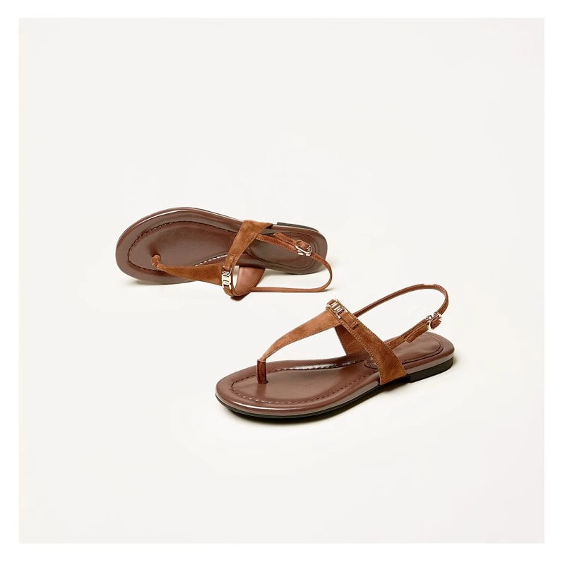 Olivia Bennet | Buckle Strap Sandals for Women in Natural Color