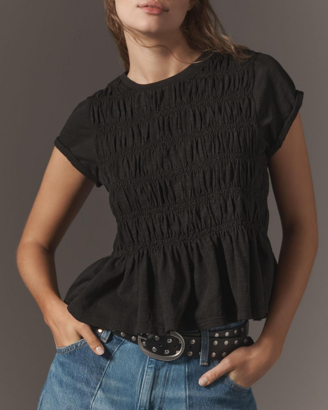 Olivia Bennet | Ruffle Top for Women in Lightweight Fabric