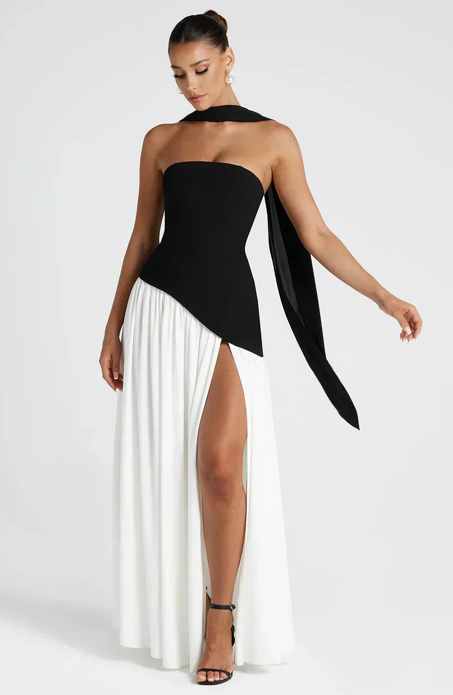 Women Wedding Guest Asymmetric Maxi Dress