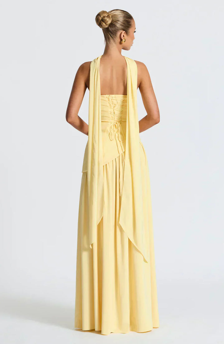 Women Wedding Guest Asymmetric Maxi Dress