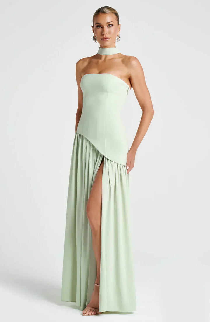 Women Wedding Guest Asymmetric Maxi Dress