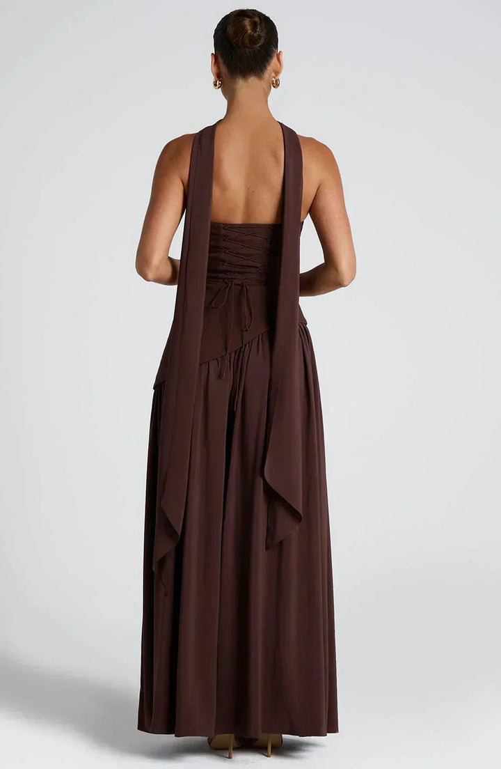 Women Wedding Guest Asymmetric Maxi Dress