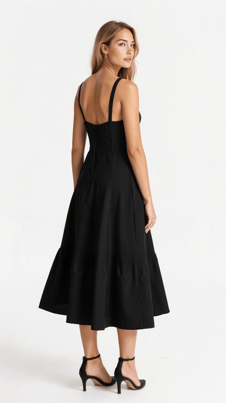 Floral Chic Corset Midi Dress