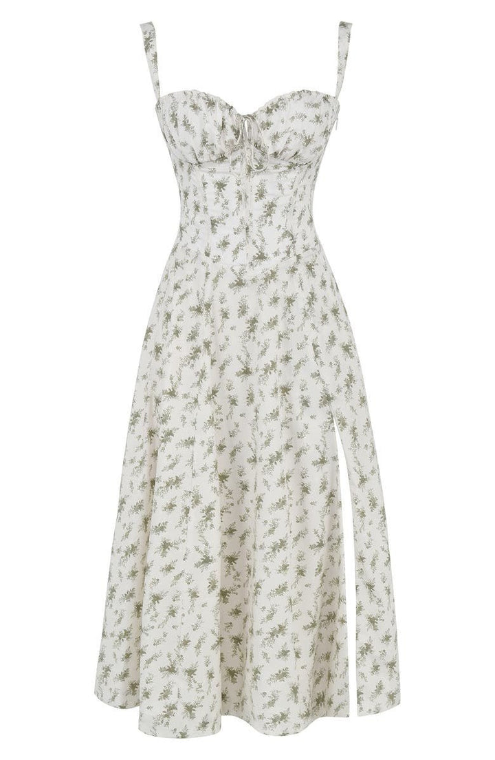 Floral Chic Corset Midi Dress