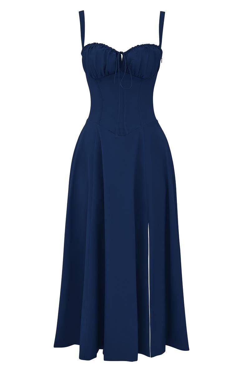 Floral Chic Corset Midi Dress
