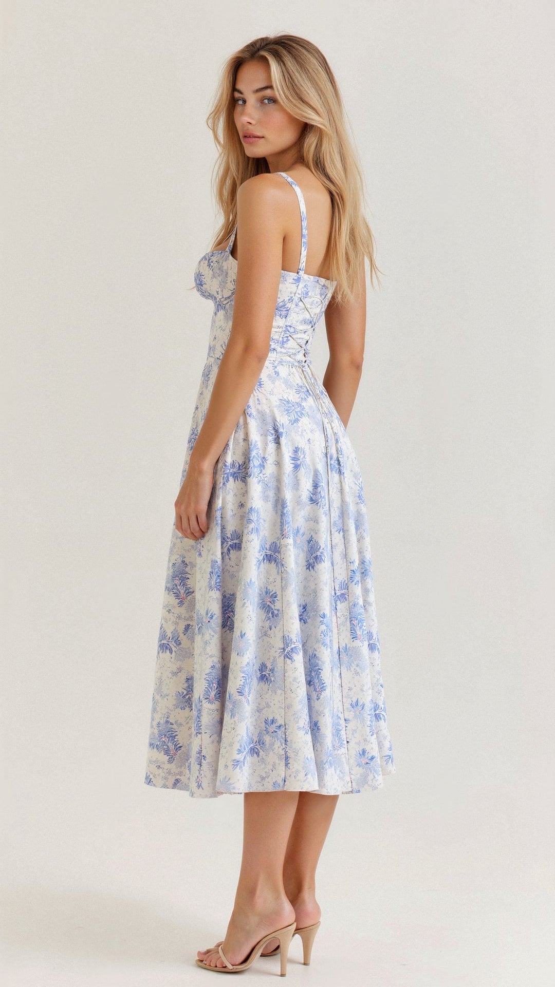 Floral Chic Corset Midi Dress