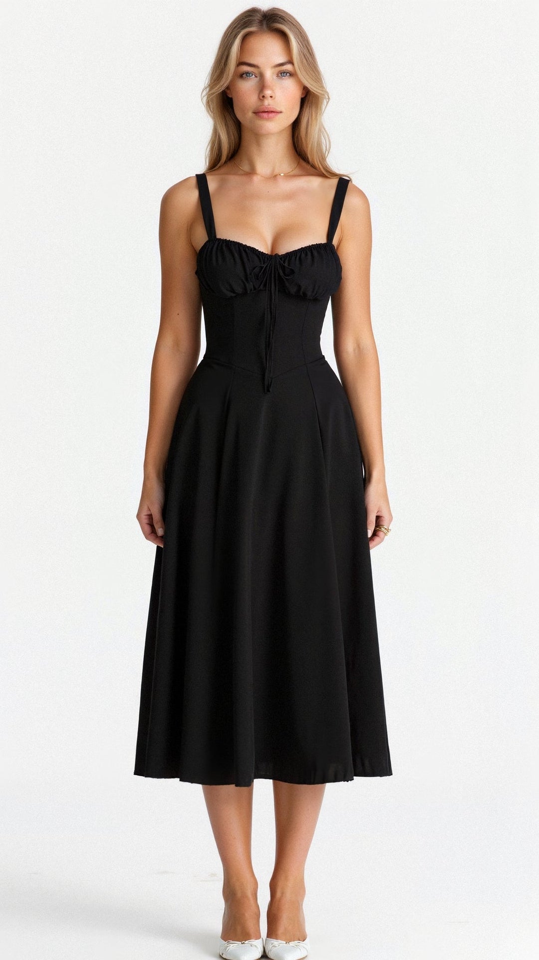 Floral Chic Corset Midi Dress