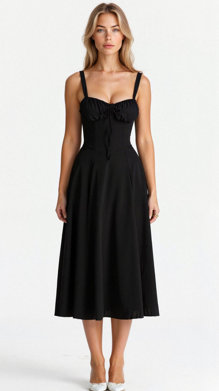 Floral Chic Corset Midi Dress