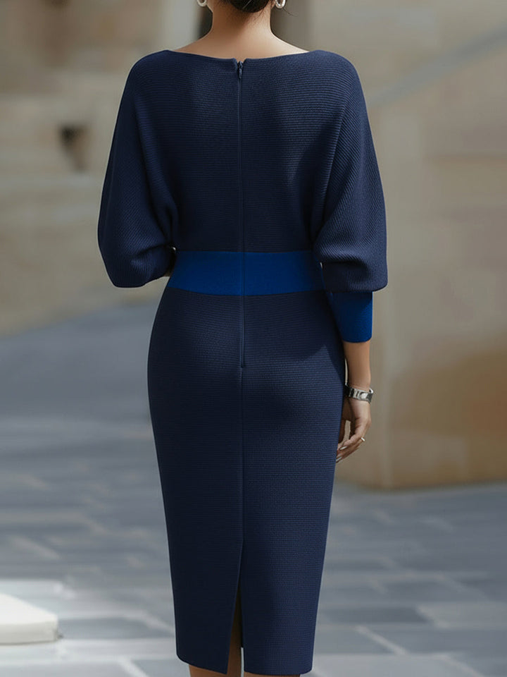 Olivia Bennet | White Draped Batwing Jersey Midi Dress