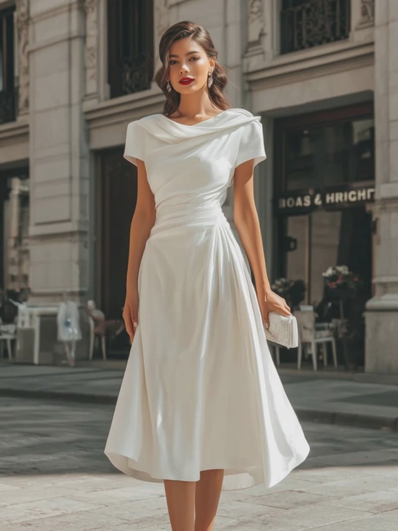 Olivia Bennet | Draped Asymmetric Midi Dress