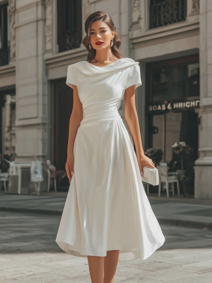 Olivia Bennet | Draped Asymmetric Midi Dress
