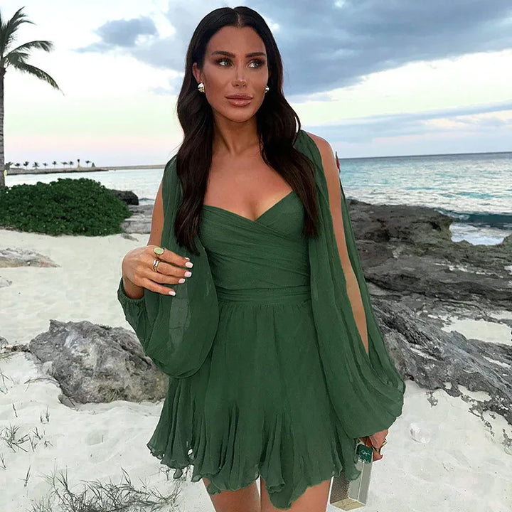 | Summer Long Sleeve Mini Dress