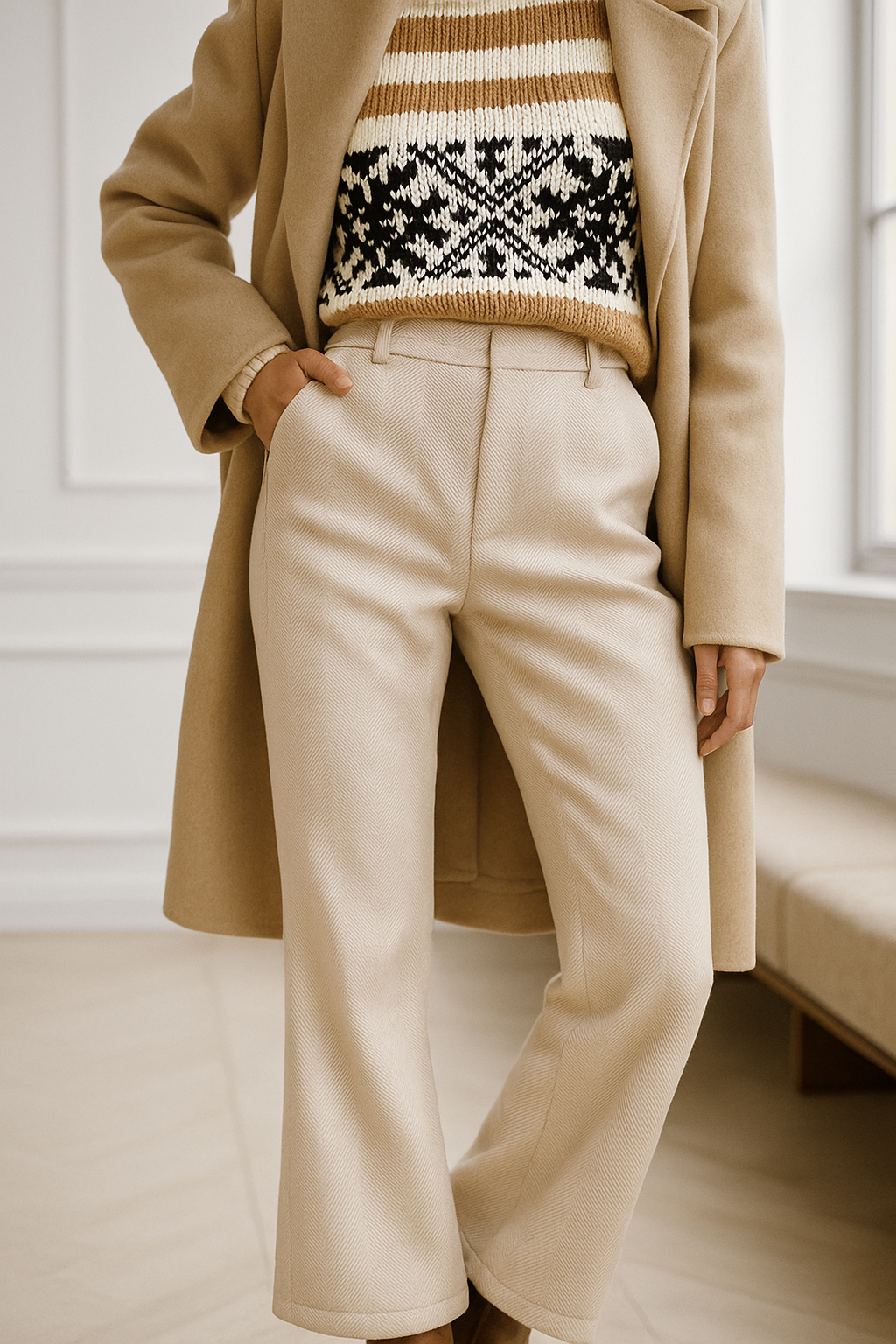 Olivia Bennet | Classic Wool Trousers for Women